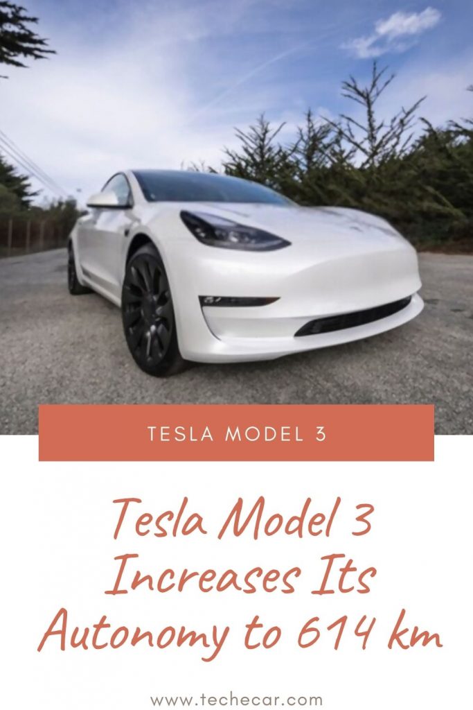 Tesla Model 3 Increases Its Autonomy to 614 km